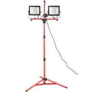 10000 Lumen Dual Head LED Work Light with Adjustable Foldable Tripod Stand IP65 Waterproof 5000K Color Temperature