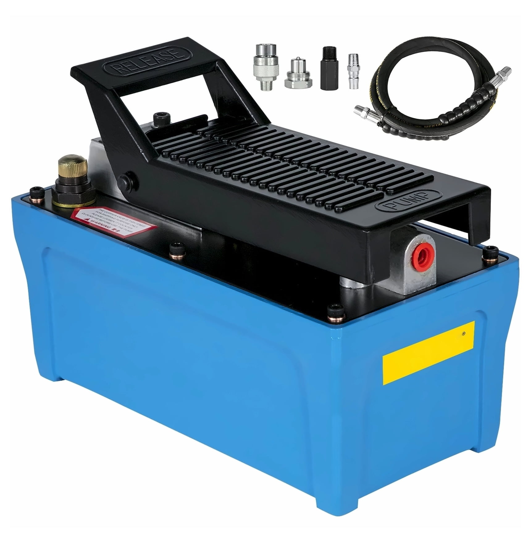 Air Hydraulic Pump 10000 PSI, Foot Operated Hydraulic Pump 1/2 Gal, 3/8" NPT with 6.56ft Hose, Single Acting for Auto Repair & Heavy Equipment
