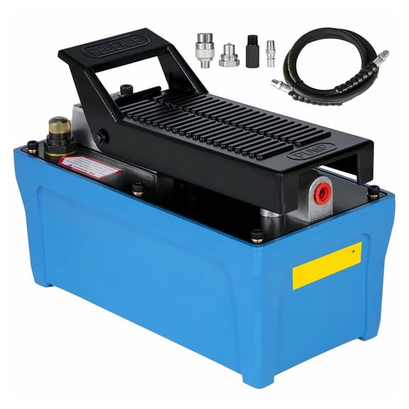 10000 PSI Air Hydraulic Pump, Foot Pedal Operated 1/2 Gal Reservoir, 3/8" NPT Hydraulic Pump with 6.56ft Hose & Connectors, Single Acting for Auto Repair & Heavy Equipment