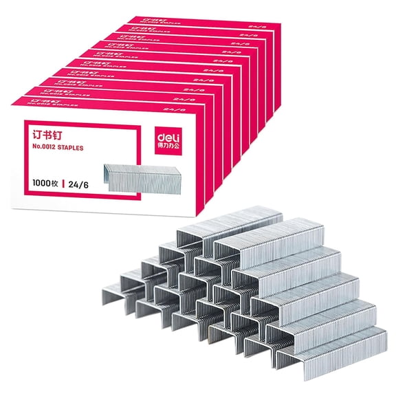 10000 Pcs 12# Mini Staples, 0.47 Inch x 0.23 Inch 24/6 Stainless Steel Staples for Small Desk Top Stapler for Office and Home (10000, 12#)