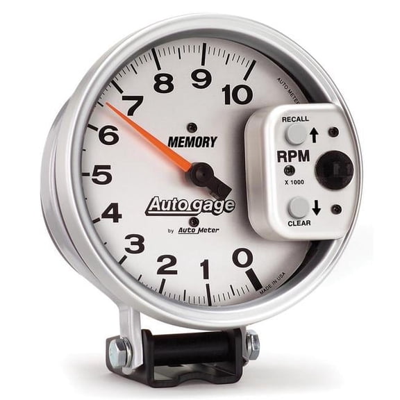 10000 RPM Memory Auto Gage Tachometer - Silver - 5 in.