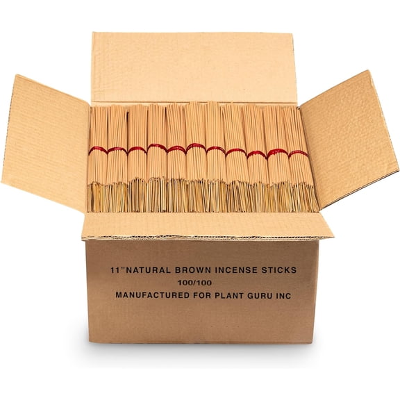 10000 Unscented (Light Brown) Incense Sticks 11" Bulk Wholesale - 100% Natural Joss and Bamboo Punk Blanks - Great for DIY Aromatherapy Incense Making.