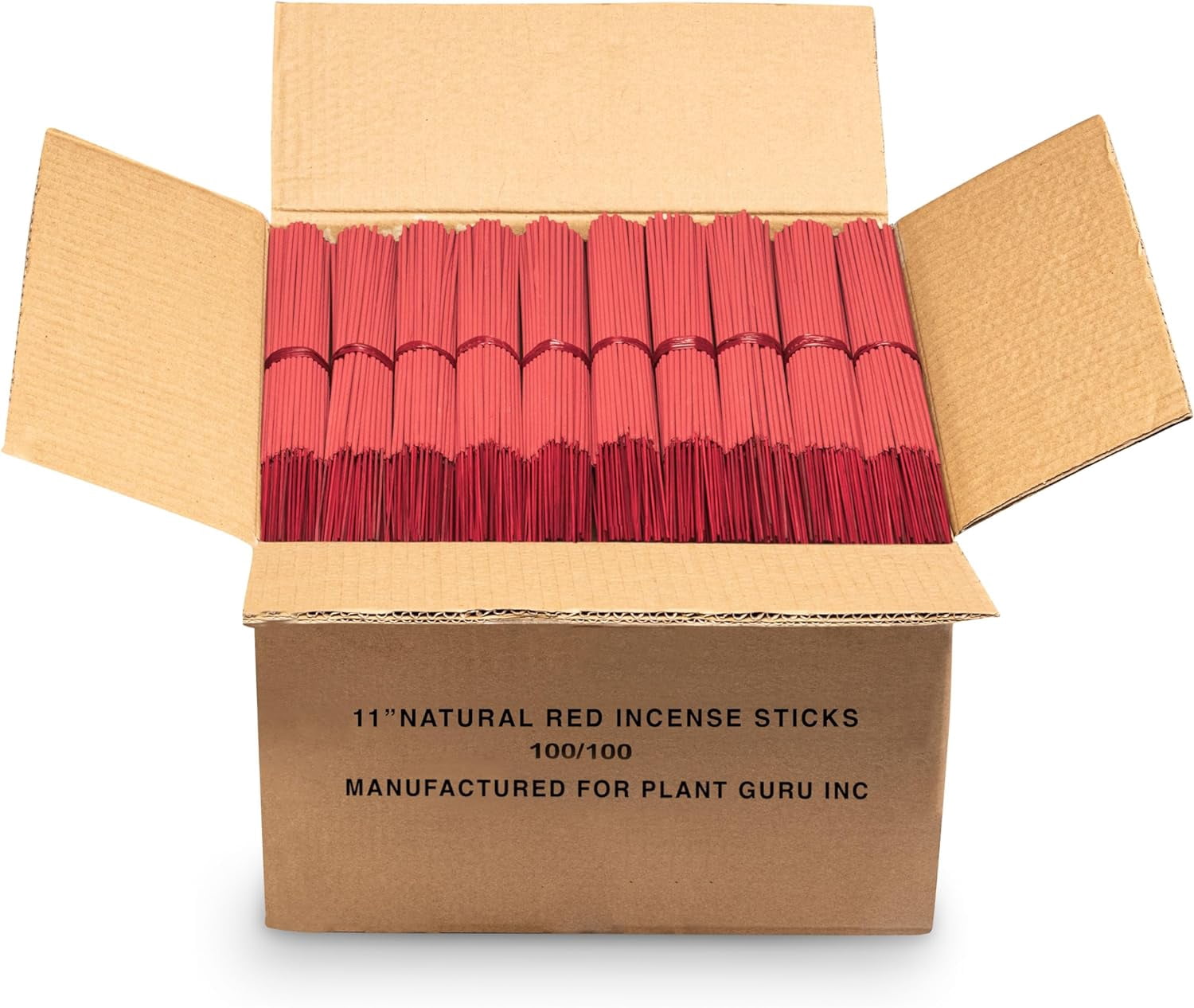10000 Unscented (Red) Incense Sticks 11" Bulk Wholesale - 100% Natural Joss and Bamboo Punk Blanks - Great for DIY Aromatherapy Incense Making.