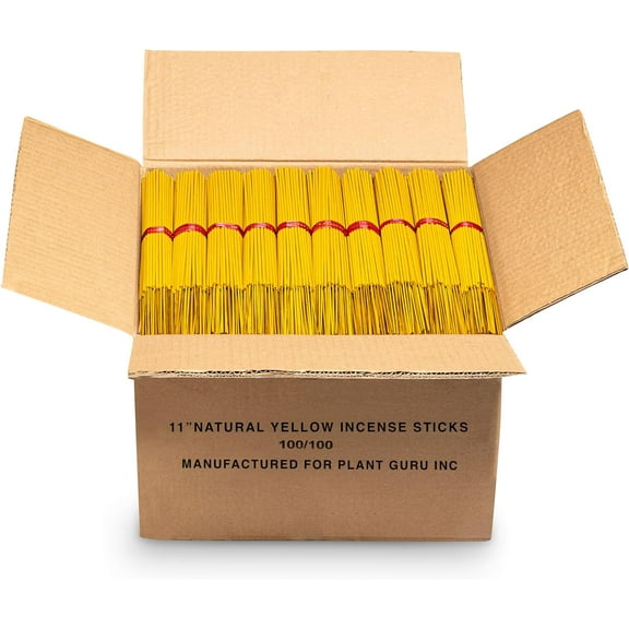 10000 Unscented (Yellow) Incense Sticks 11" Bulk Wholesale - 100% Natural Joss and Bamboo Punk Blanks - Great for DIY Aromatherapy Incense Making.