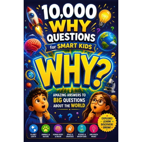 10000 Whys Questions for Kids: Amazing Answers to Big Questions About the World, Science, Space, Animals, and the Human , (Paperback)