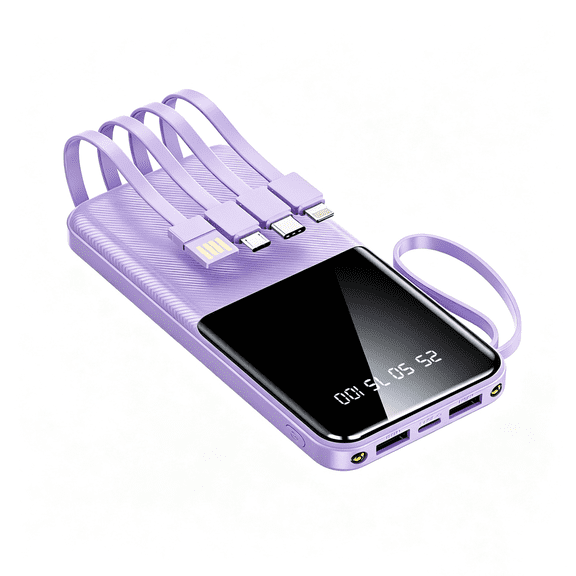 10000mAh Power Bank,20W Fast Charging, Large Capacity Portable Charger with LED Display Compatible for iPhone,Android Cell Phone,Purple
