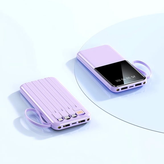 10000 mAh, 20W fast charging, portable large-capacity power supply, outdoor mobile emergency power equipment, Type-c/USB data cable charging, intelligent digital display and flash light