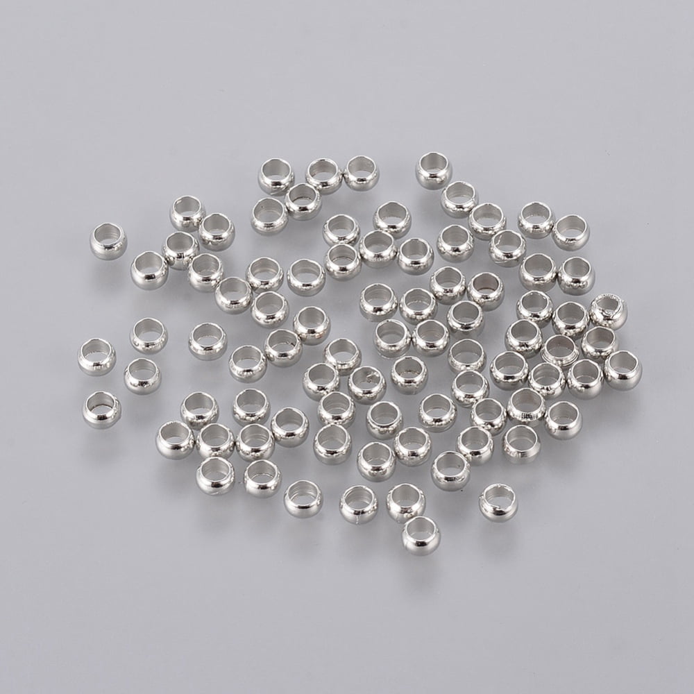 10000 pc Brass Crimp Beads Rondelle Platinum 3mm Hole: 2mmDIY