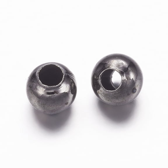 10000 pc Iron Spacer Beads Round Gunmetal 3mm in diameter 3mm thick Hole: 1.2mm