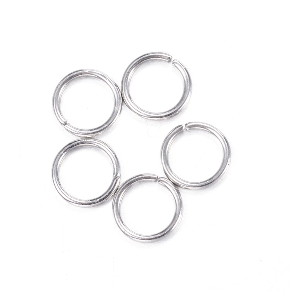 10000 pc Resistant 304 Stainless Steel Open Jump Rings Round Stainless Steel Color 18 Gauge 7x1mm Inner Diameter: 5mm
