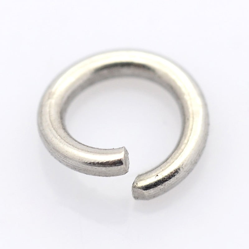 10000 pc Tarnish Resistant 304 Stainless Steel Open Jump Rings Stainless Steel color 10x1.2mm Inner Diameter: 7.6mm