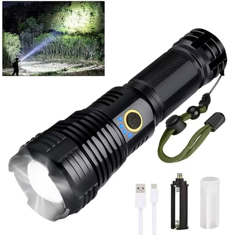 100000 Lumens Rechargeable flashlights 5 Modes IPX5 Waterproof