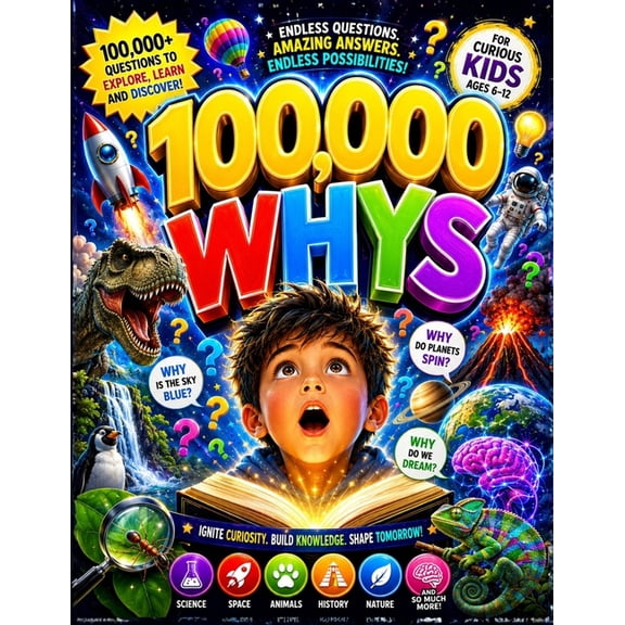 100000 Whys: Amazing Answers to Every Question About Science, Nature, Space, Animals, and the Human Body - For Curious K, (Paperback)