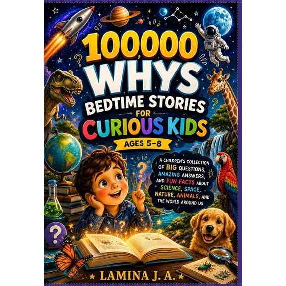 100000 Whys Bedtime Stories for Curious Kids Ages 5-8: A Children's Collection of Big Questions, Amazing Answers, and Fu, (Paperback)