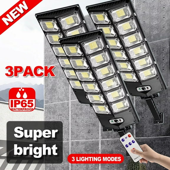 1000000LM LED Outdoor Commercial Dusk to Dawn Solar Street Light Road Area Lamp