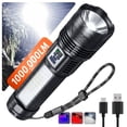 thumbnail image 1 of 1000000LM Most Powerful LED Flashlight Rechargeable Type-C Flashlight Long Range 6000M Tactical Torch Light for Fishing Hunting, 1 of 8