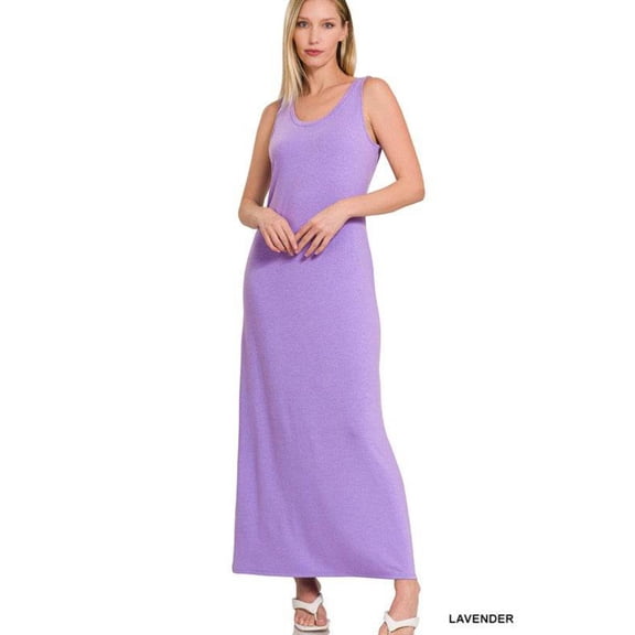 Sleeveless Flared Scoop Neck Maxi Dress