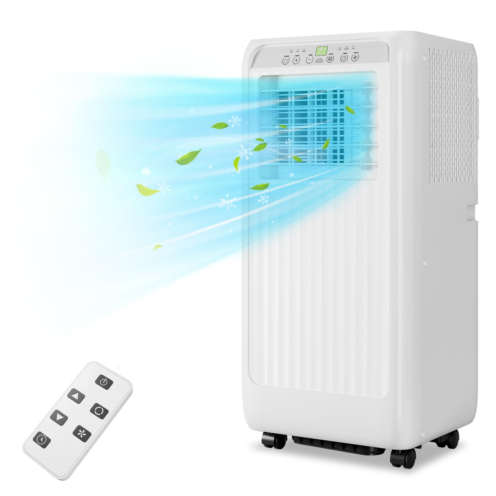 10000BTU Easy to Move AC Unit for Rooms up to 450 Sq Ft with Powerful Cooling Fan, Reusable