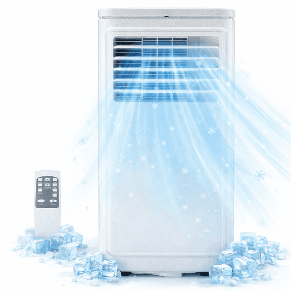 KEYTEK 10000BTU Portable Air Conditioner Cools up to 450 Sq ft.,4-in-1 Standing AC Unit with Cooling,Dry,Sleep & Fan Modes,Remote Control,Window Kit Included