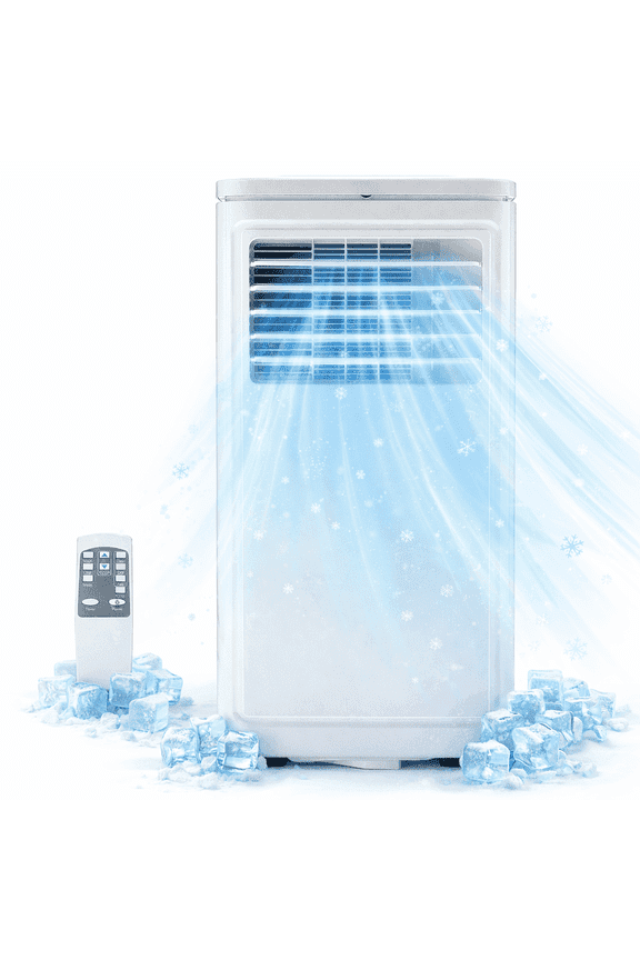 KEYTEK 10000BTU Portable Air Conditioner Cools up to 450 Sq ft.,4-in-1 Standing AC Unit with Cooling,Dry,Sleep & Fan Modes,Remote Control,Window Kit Included