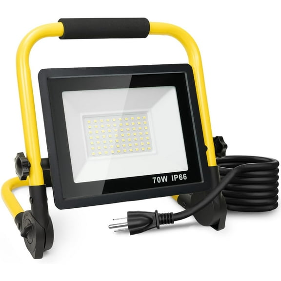 10000LM LED Work Light: Portable Work Light with 5FT Cord - IP66 Waterproof Flood Light for Outdoor Indoor Job Site Workshop Garage Construction Site Lighting, Gifts for Man