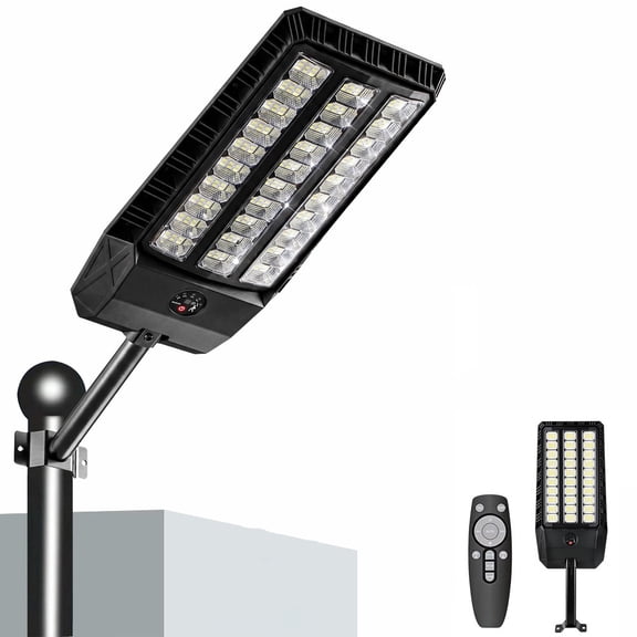 10000LM Solar Street Lights Outdoor, 6500K Super Bright Street Lights Dusk to Dawn, Solar Security Flood Lights Motion Sensor with Remote Control for Yard, Entryway Garage, Porch
