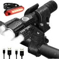 thumbnail image 1 of 10000LM Super Bright Rechargeable Bike Light Set,4+4 Modes,Powerful Bicycle Front Headlight and Back Taillight,Triple IPX6 Waterproof Bike Lights for Night Riding,Bike Light for Road Mountain Cycling, 1 of 11