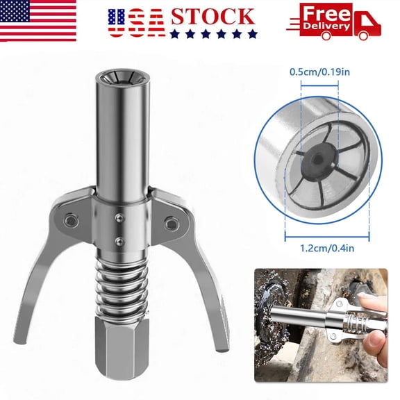 10000PSI Grease Gun Coupler Quick Release Lock Oil Injection Nozzle 1/8 NPT
