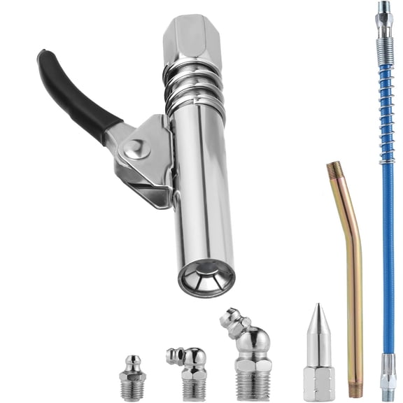 10000PSI Grease Guns Coupler with Easy to Lock Handle Fittings Coupler Quick Release Coupler for 1/8" NPT Grease Guns