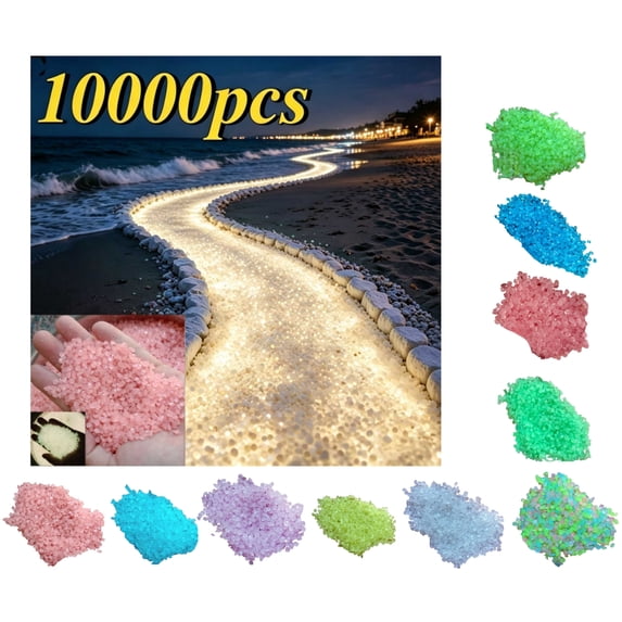 10000Pcs Glow in The Dark Pebbles 3-5mm, Luminous Night Guide Stones Glowing Rocks Decor for Garden Walkway, Driveway, Fish Tank, Aquarium, Bonsai