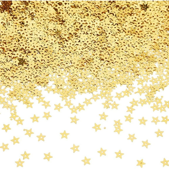 10000Pcs Gold Star Sequins Mini Hollow Star Sequins Embroidery Tiny Sew on Sequin with Holes DIY Loose Sequin for Sewing Dolls Jewelry Making Crafts Party Wedding Decorations Gold