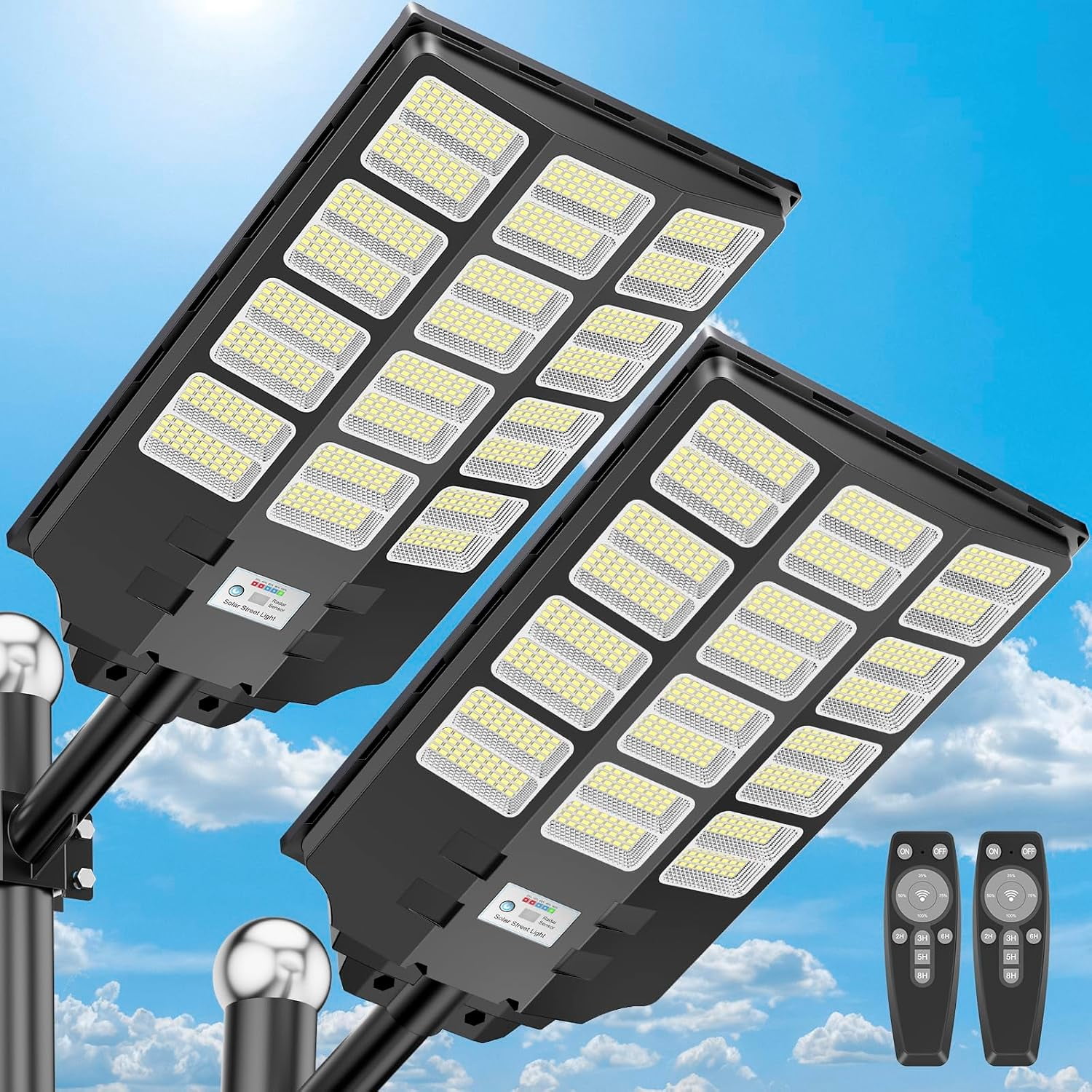 10000W Solar Street Lights, IP67 Waterproof Solar Lights Outdoor, 2 ...