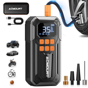 Tire Inflator, Acmount 160PSI Air Pump For Car Tires, 10000mAh Rechargeable Fast Inflation Tire Pump with LED Light and Auto Shut-Off Function for Car, Motorcycle, Bicycle, Balls