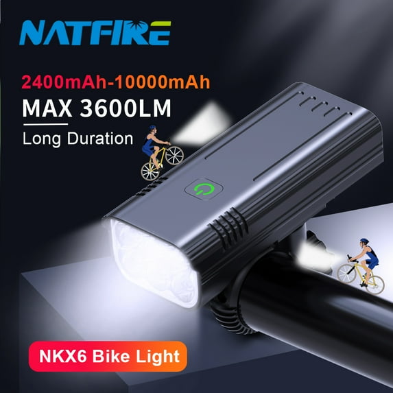10000mAh 6-8 LED Bike Light USB Rechargeable 3600 Lumens Bike Headlight Super Bright Flashlight Front Lights and Back Rear light