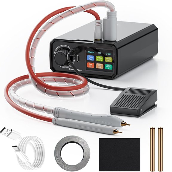 10000mAh Battery Spot Welder, Rotary Knob Operation 100 Gears Adjustable Foot Pedal Operated, 0.1-0.3mm Spot Welder