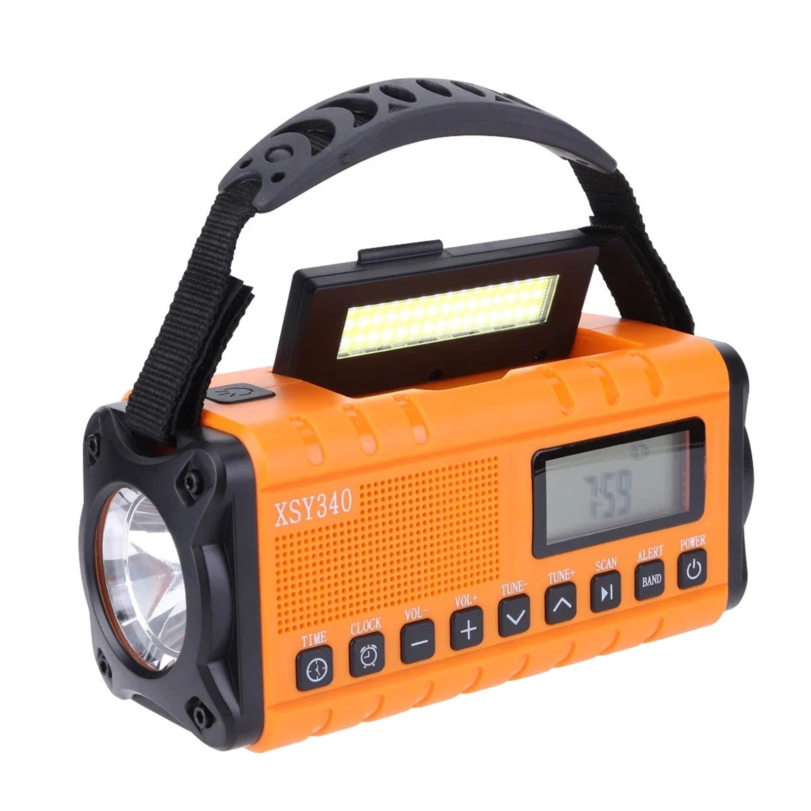 10000mAh Emergency Hand Crank Radio Multifunctional 4 Ways Powered Solar Crank Radio Flashlight Reading Lamp for Outdoor Camping
