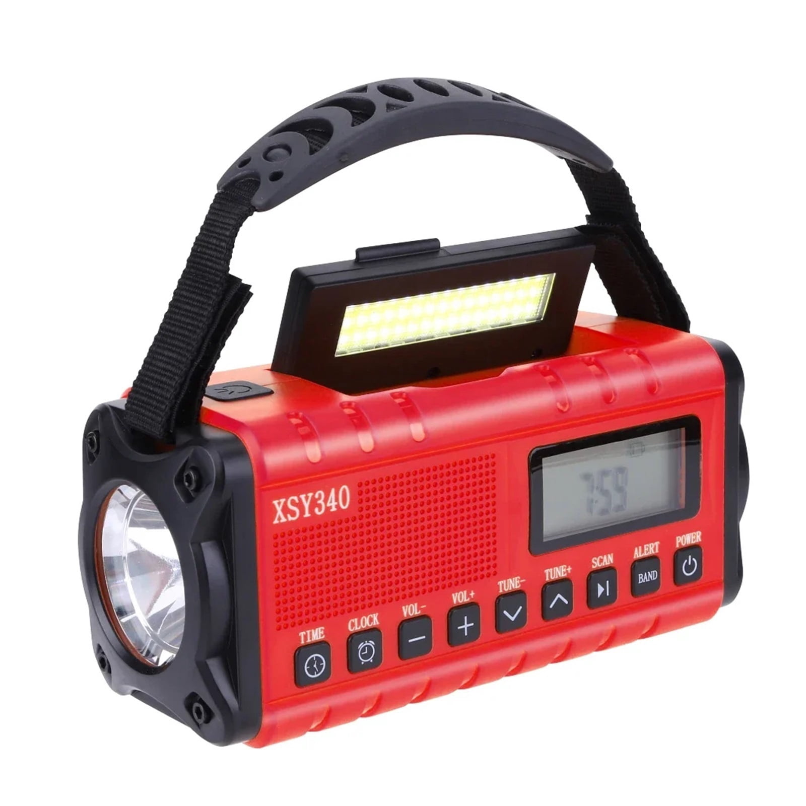 10000mAh Emergency Hand Crank Radio Multifunctional 4 Ways Powered Solar Crank Radio Flashlight Reading Lamp for Outdoor Camping