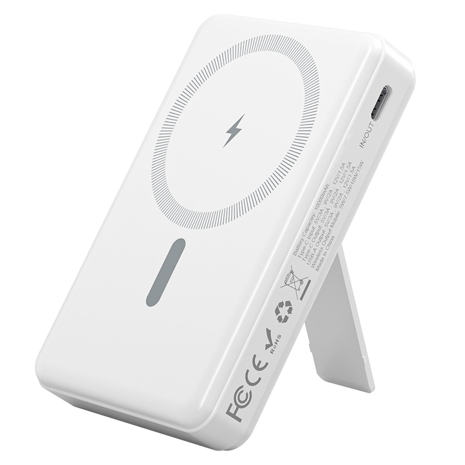 10000mAh Power Bank, 15W Wireless Magnetic Portable Charger & 22.5W PD USB-C, LCD for iPhone 15/16/14/13/12 Pro/Pro Max/Plus/Mini -PGYOB W01