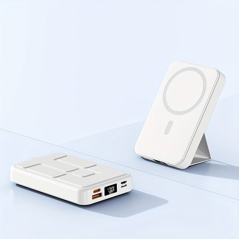 Magnetic Wireless Power Bank 10000mAh with Stand, 22.5W PD Fast Charging Portable Charger for iPhone, -C Phones & Tablets, Travel Battery Pack