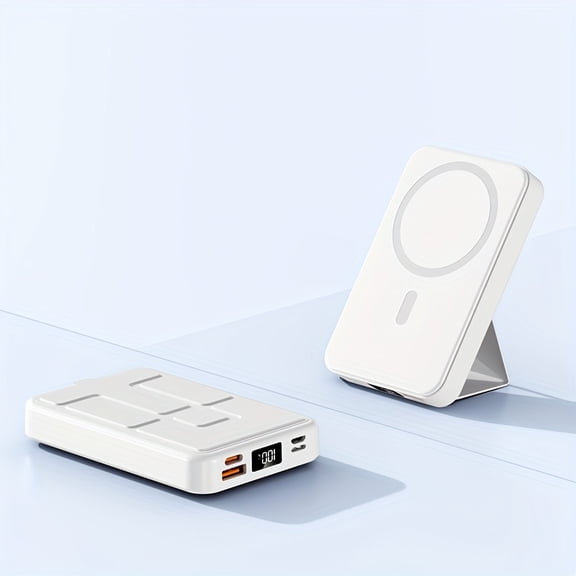 10000mAh Magnetic Wireless Power Bank with Folding Stand & PD 22.5W Fast Charging, Portable Charger for iPhone/, -C Portable Battery Pack for Travel, Outdoor, Smartphones & Tablets - Compatible