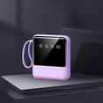 thumbnail image 1 of 10000mAh Mini Portable Charger with Built-In Cables Fast Charging Power Bank with LED Flashlight and Battery Percentage Display Compact Rechargeable Battery Pack for Smartphones, 1 of 10