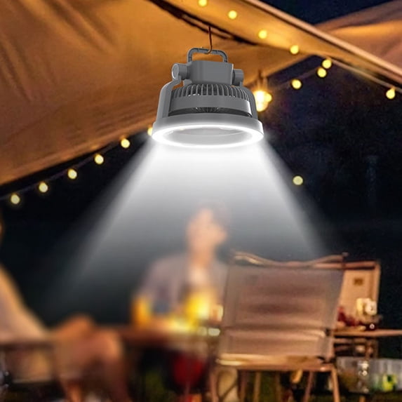 10000mAh Multifunctional Camping Fan with LED Light,Remote Control Adjustable Speed Rechargeable Tent Fan,Power Bank Integrated Quiet Cooling Fan for Outdoor Picnic Household Desktop Emergency Use