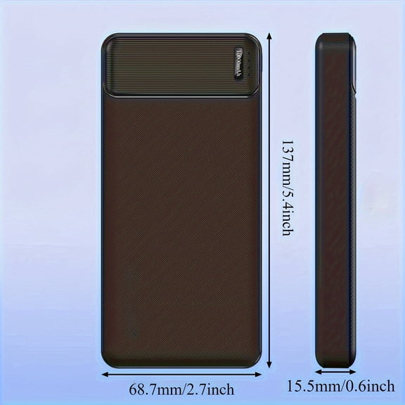 10000mAh Portable Battery Pack, with USB-C Input And Output, Compatible Charger for iPhone, Samsung, Android Devices, Heated Vests, Jackets, 36V Maximum, Rechargeable Lithium Polymer Battery Unit.