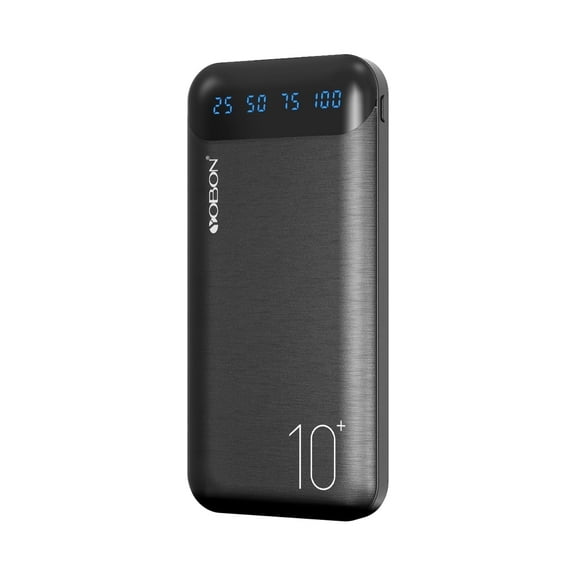 10000mAh Portable Charger JONKUU Power Bank, PD 22.5W 2USB, Type-C, Micro USB, LED Digital Display, Black