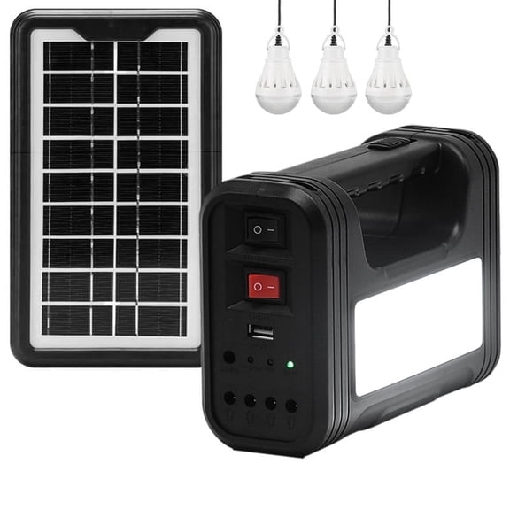 10000mAh Portable Solar Generator, 5W Solar Panel Power Station with LED Flashlight, DC/USB Emergency Power Bank for Home Camping Travel