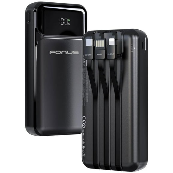 10000mAh Power Bank for Boost Mobile Celero 5G/Plus (2024) - 22.5W PD Fast Charge Backup Battery Portable Charger Built-in Cable LED Display for Celero 5G/Plus (2024) Models