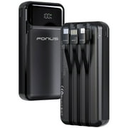 10000mAh Power Bank for Galaxy S23 FE - 22.5W PD Fast Charge Backup Battery Portable Charger Built-in Cable LED Display 1-Port USB Compatible With Samsung Galaxy S23 FE