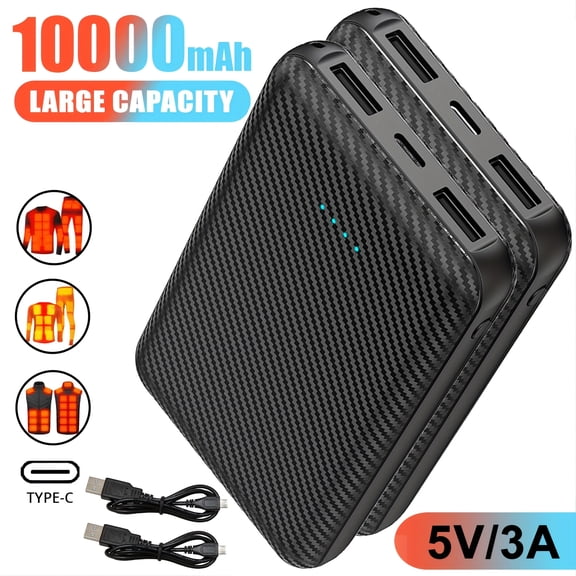 10000mAh Power Bank Heated Vest 5V 3A Output Power Bank Heated Jacket Battery Charger External Battery winter Heating Scarf Socks Power Bank