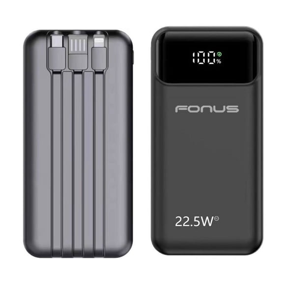 10000mAh Power Bank for T-Mobile REVVL Tab - 22.5W PD Fast Charge Backup Battery Portable Charger Built-in Cable LED Display 1-Port USB for T-Mobile REVVL Tab