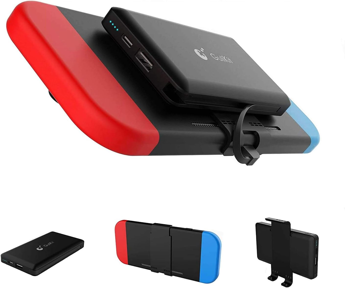 10000mAh Power Bank W/ Detachable Back Mount Portable Backup Extended Battery Backup Charger Case for Nintendo Switch